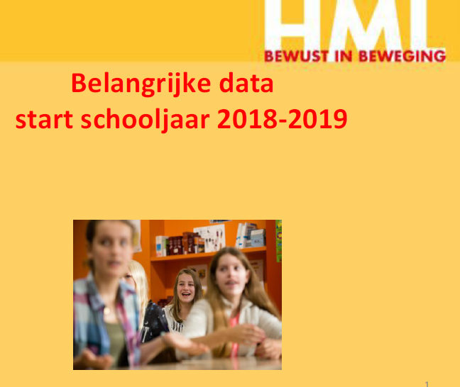 Start schooljaar 2018-2019